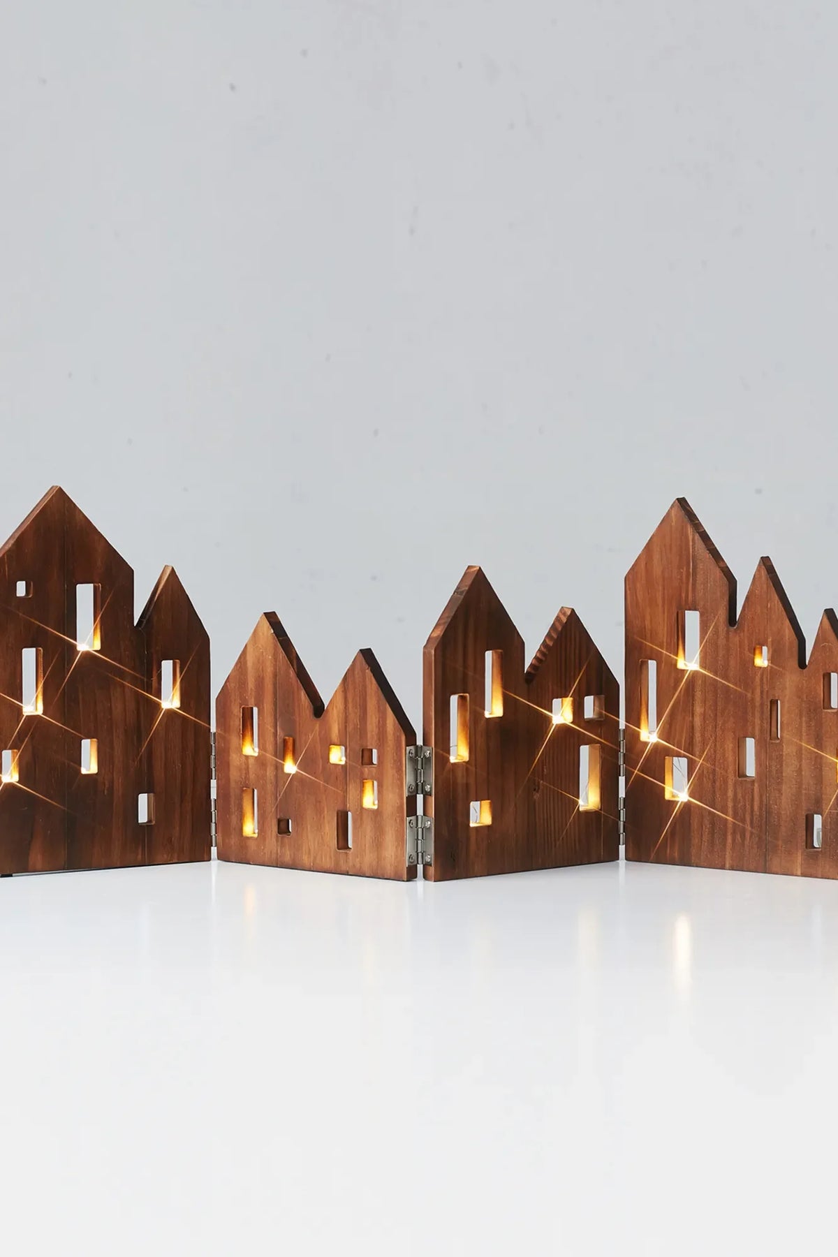 VIEW TABLE DECORATION LED BURNED WOOD