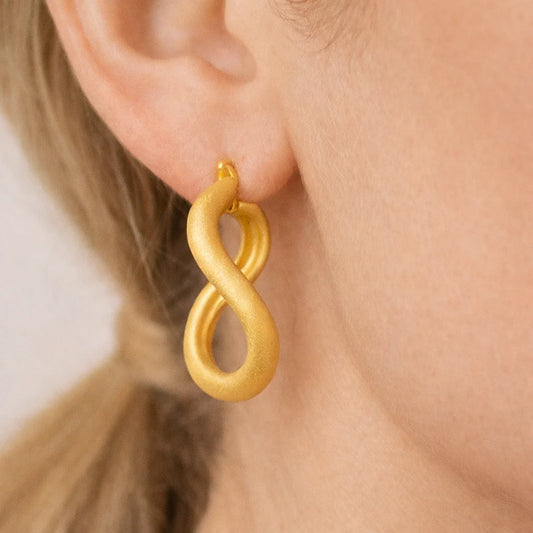 Matt Wavey Hoops 18k Forgyldt
