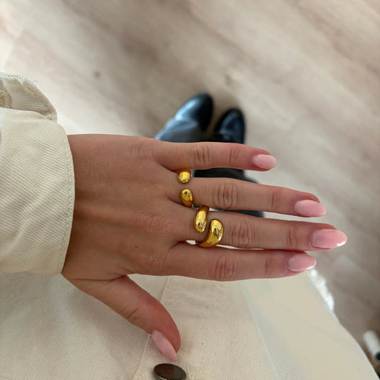 Double Goccia Ring guld - vandfast