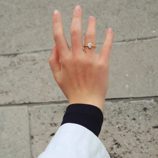 Empowerment ring månedsten 18K Forgyldt