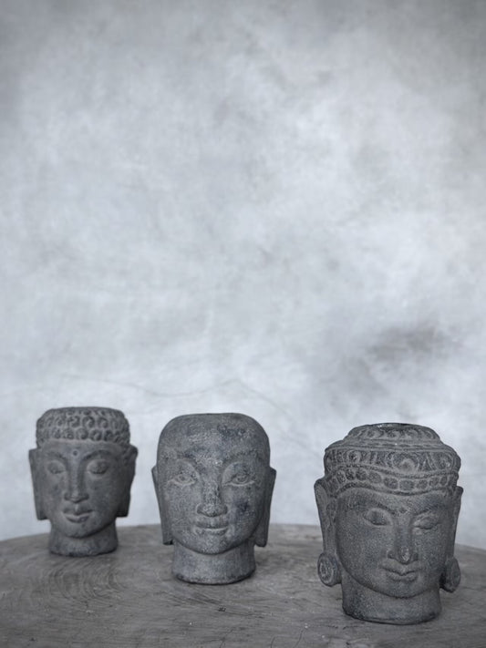 YONO set 3 buddha stone candle holders
