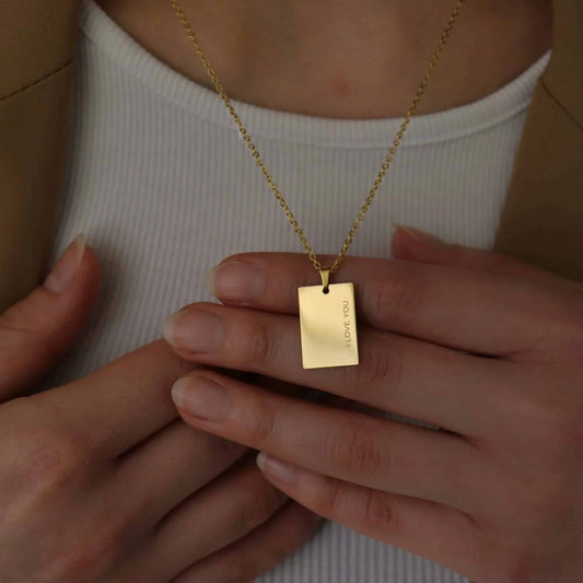 ‘I Love You’ Halskæde 18k Forgyldt vandfast