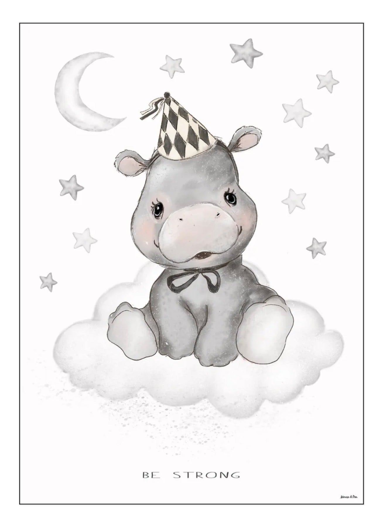 Be strong - Flodhest 50x70