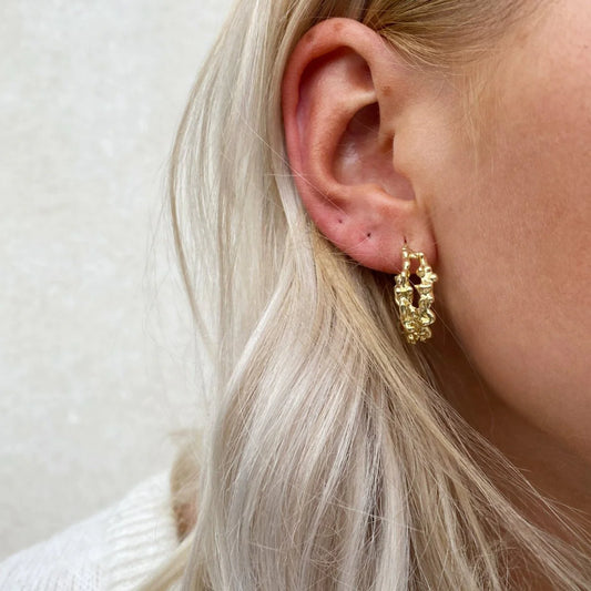 Mocca Øreringe Guld - Vandfaste