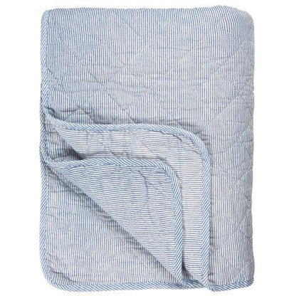 Quilt hvide og blå mælkedrengestriber