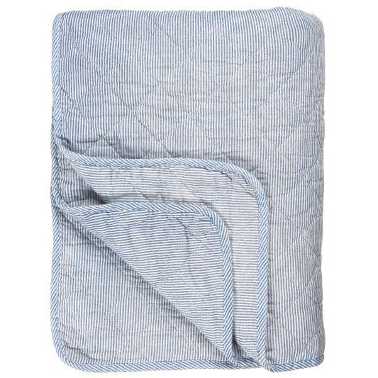 Quilt hvide og blå mælkedrengestriber