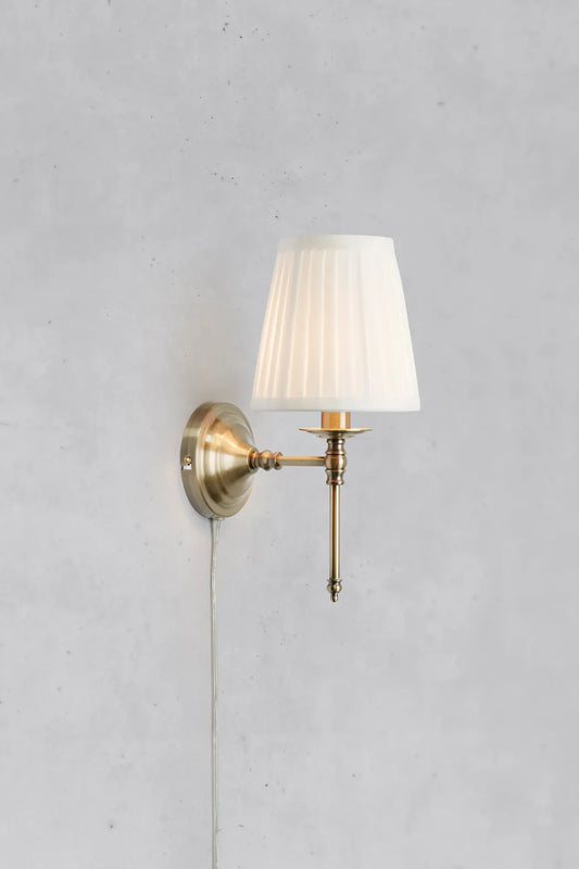 Manor Wall Lamp Brass/White