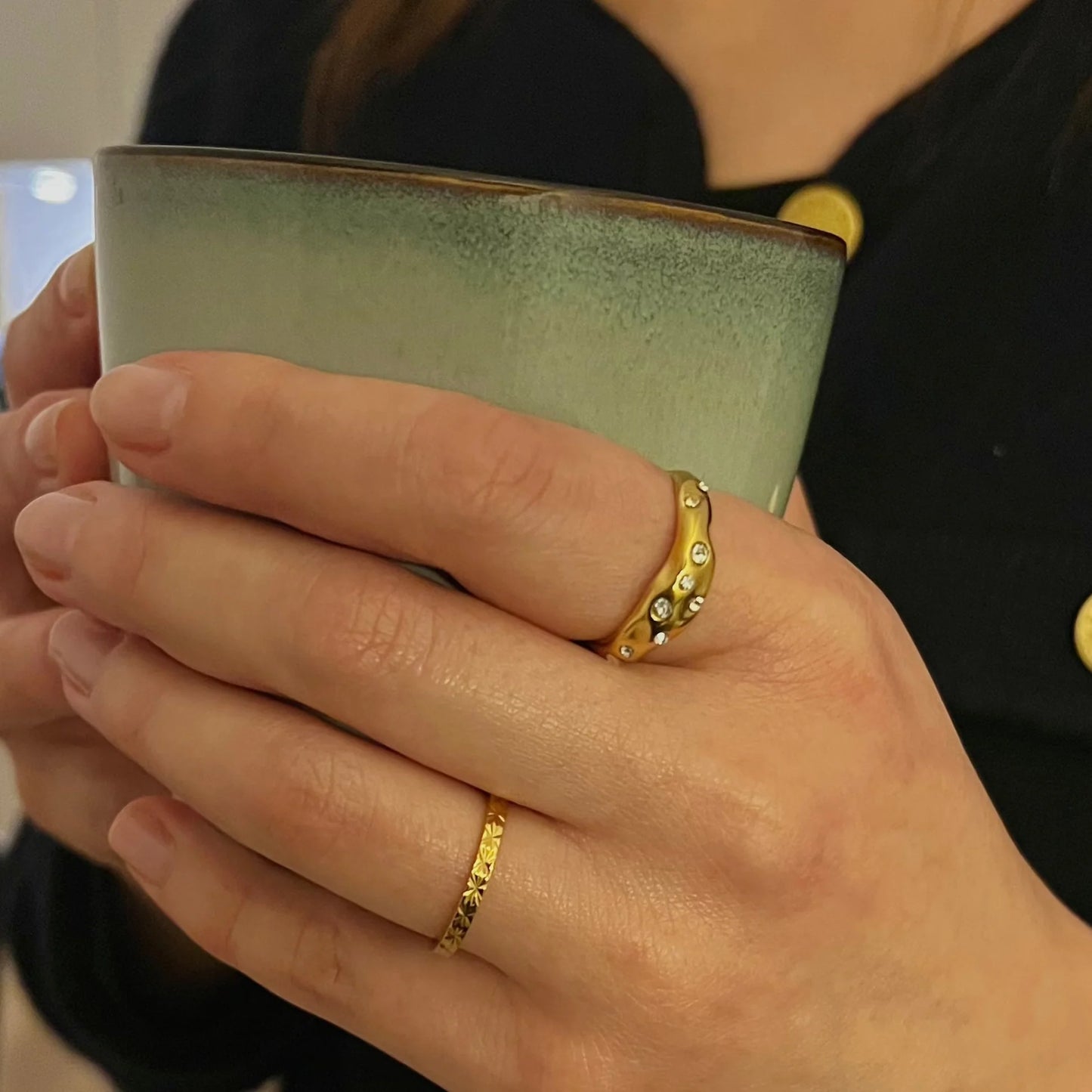 Aya Ring 18K Forgyldt vandfast