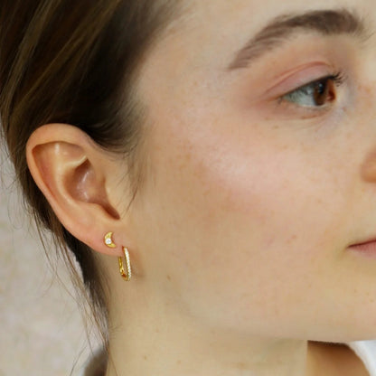 Crystal hoops 18K Forgyldt