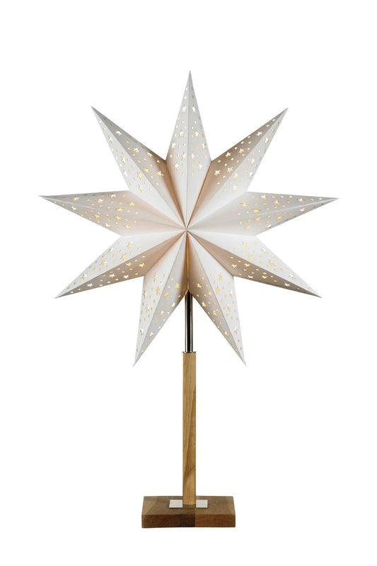 SOLVALLA TABLESTAR 45CM WHITE/OAK
