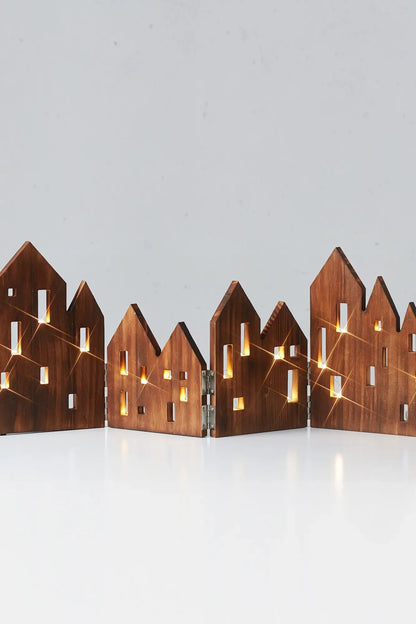 VIEW TABLE DECORATION LED BURNED WOOD
