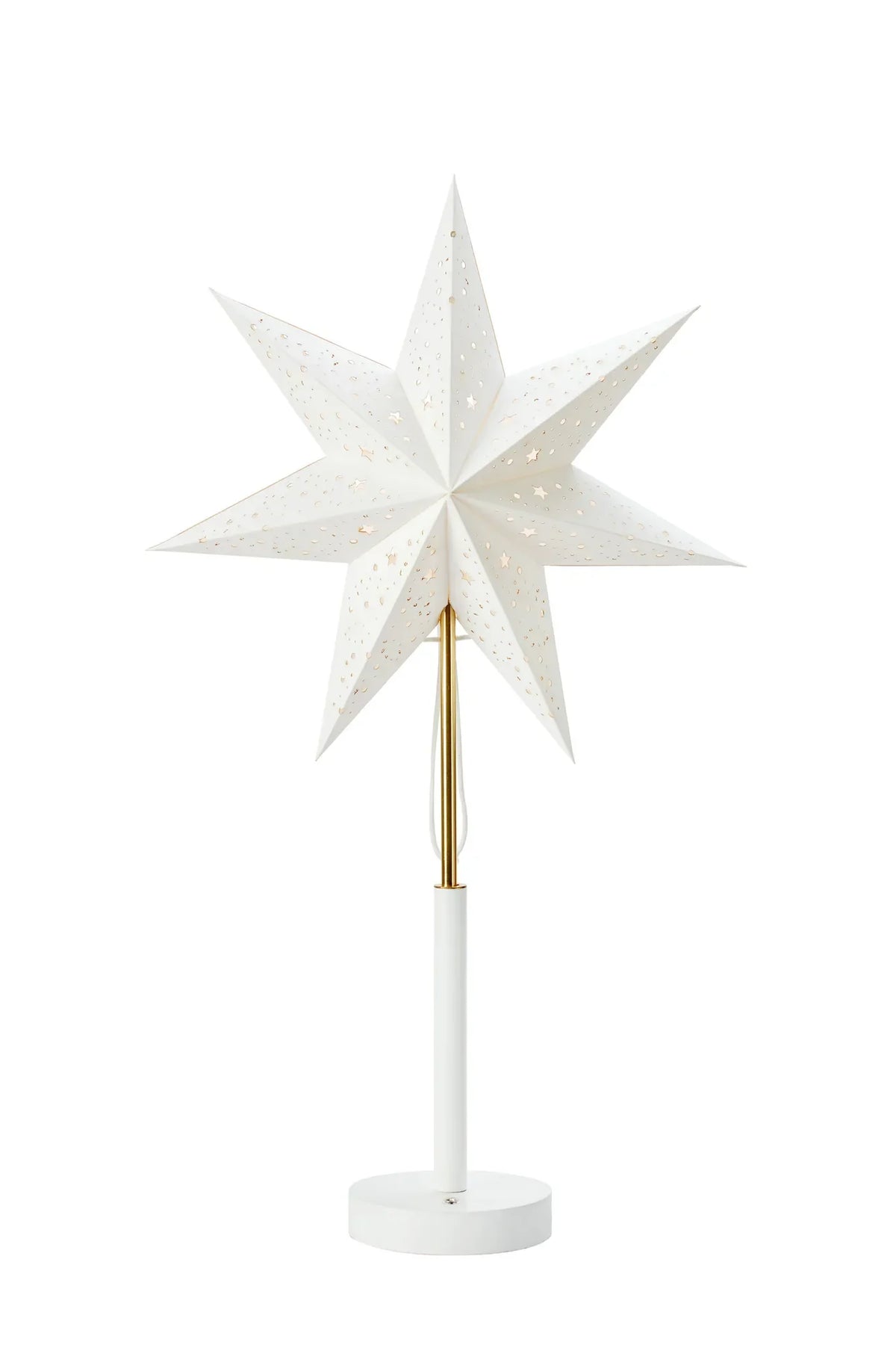 NOELLA TABLE STAR RECHARGEABLE 35 WHITE/BRASS
