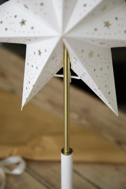 NOELLA TABLE STAR RECHARGEABLE 35 WHITE/BRASS