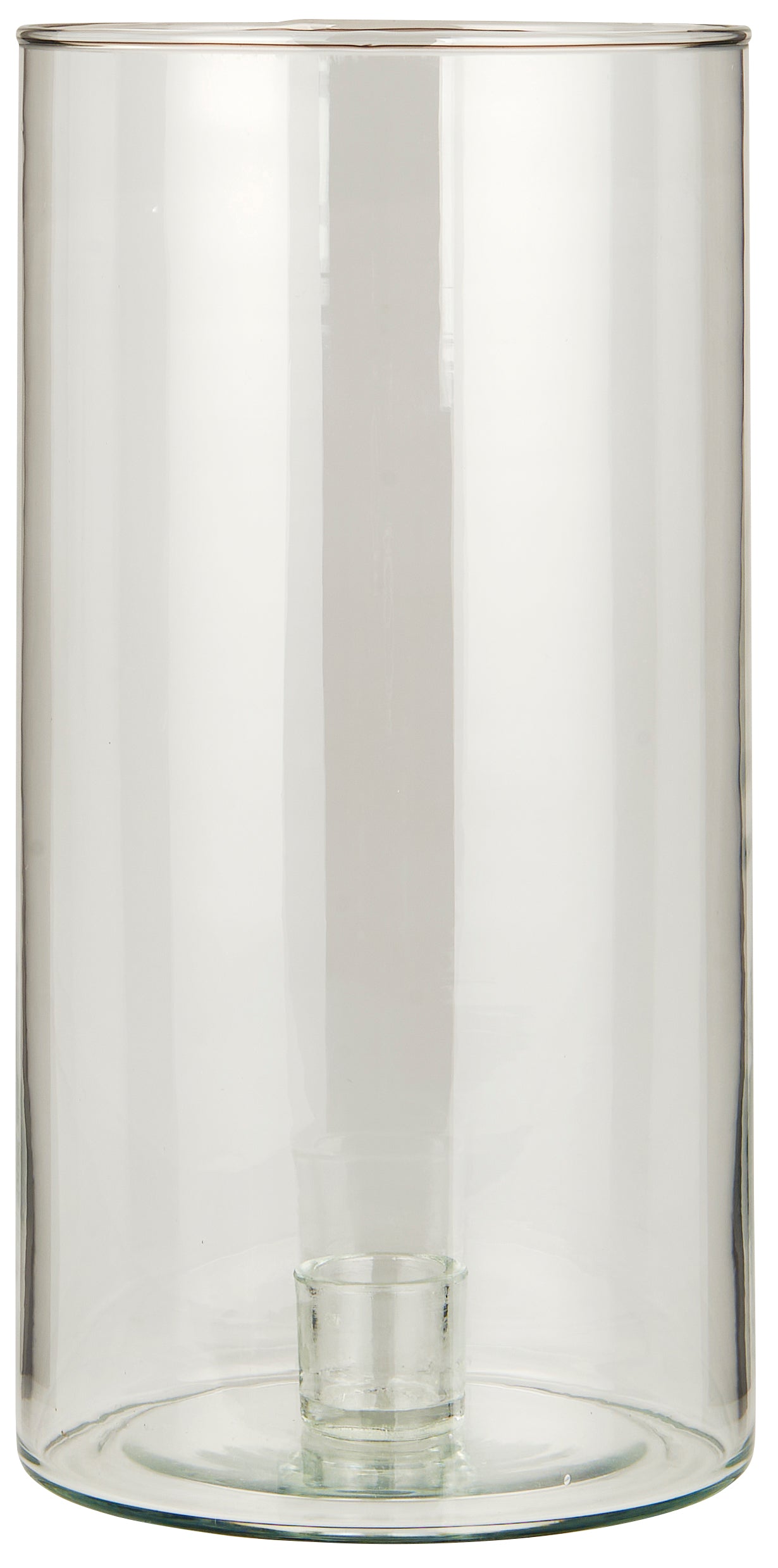 Lysestage glas m/fast indsats høj model
