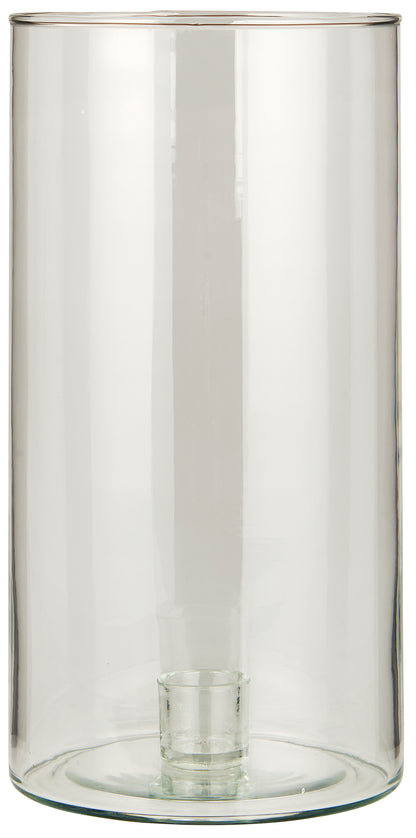 Lysestage glas m/fast indsats høj model