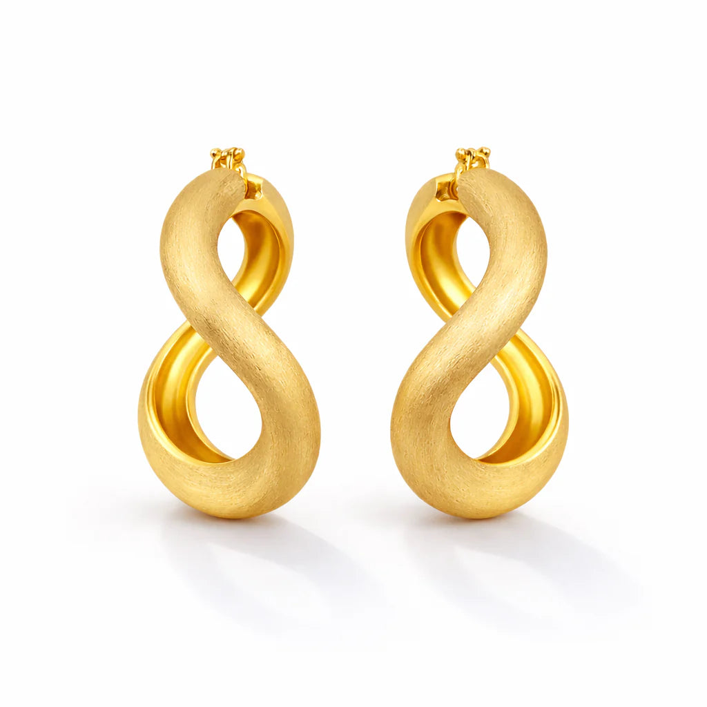 Matt Wavey Hoops 18k Forgyldt