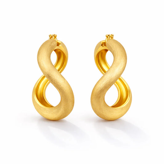 Matt Wavey Hoops 18k Forgyldt