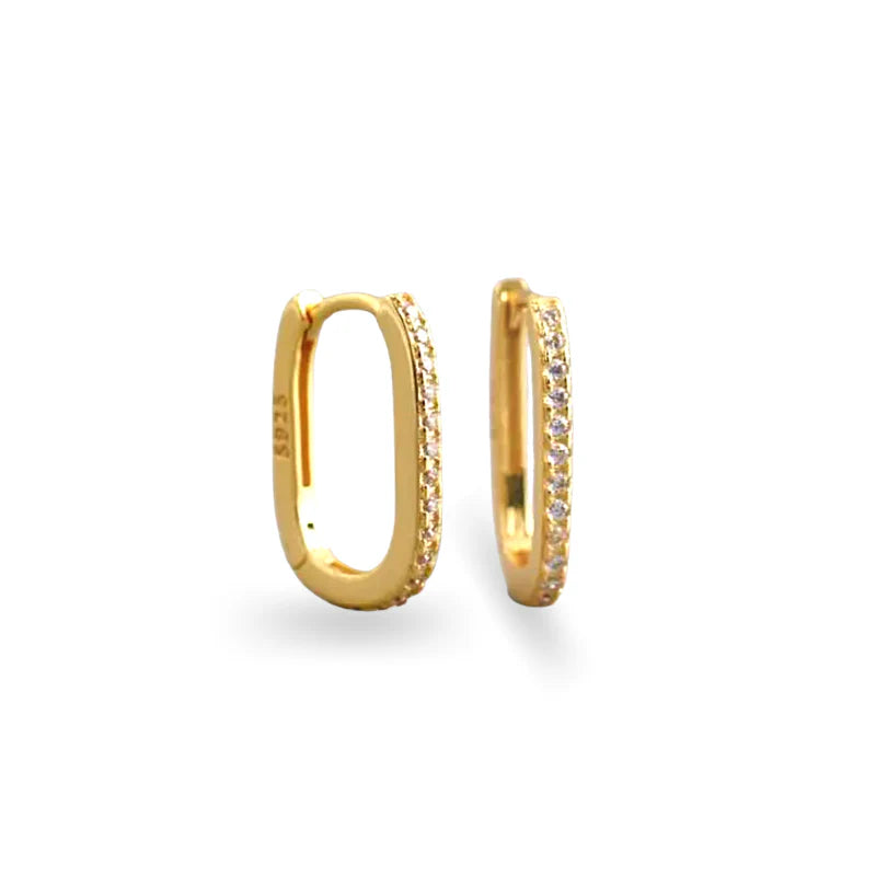 Crystal hoops 18K Forgyldt