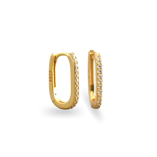Crystal hoops 18K Forgyldt
