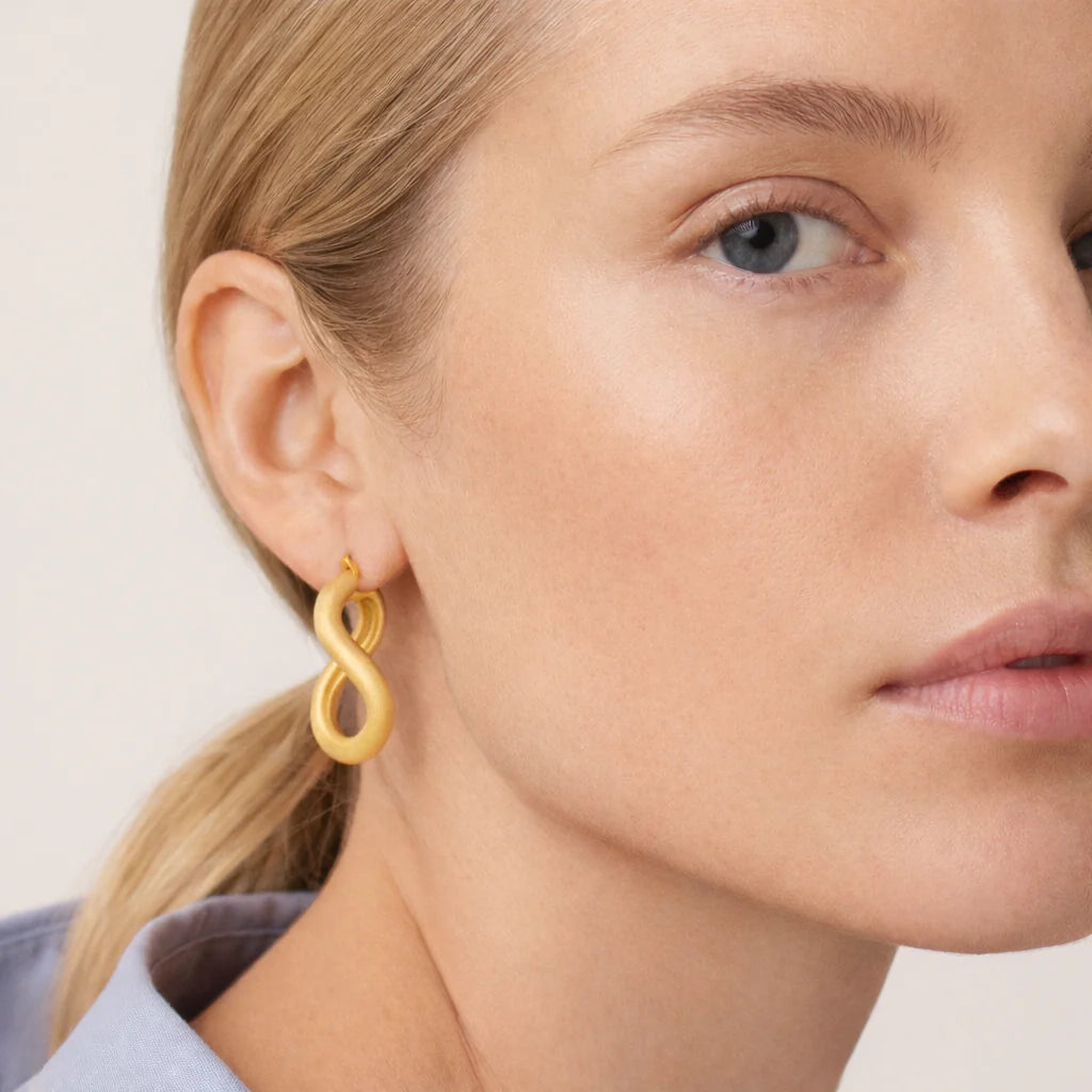 Matt Wavey Hoops 18k Forgyldt