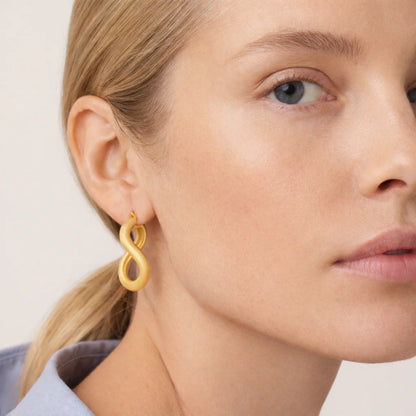 Matt Wavey Hoops 18k Forgyldt