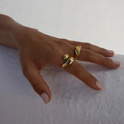 Double Goccia Ring guld - vandfast