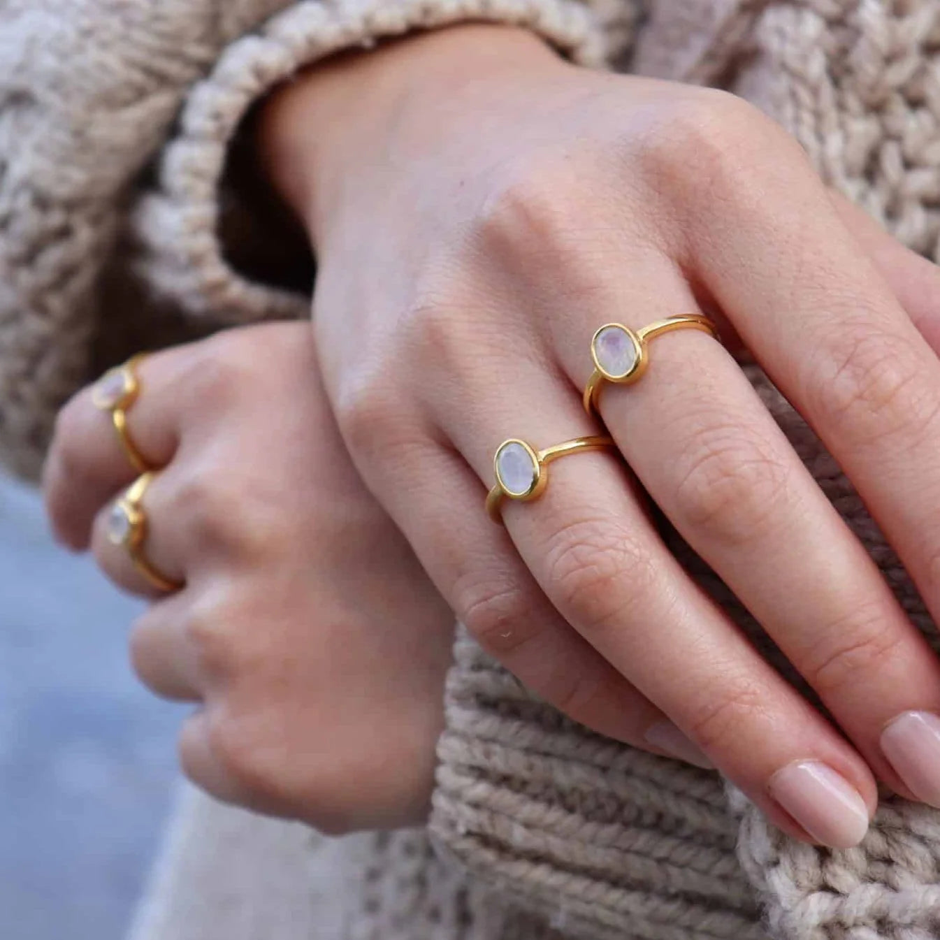 Empowerment ring månedsten 18K Forgyldt