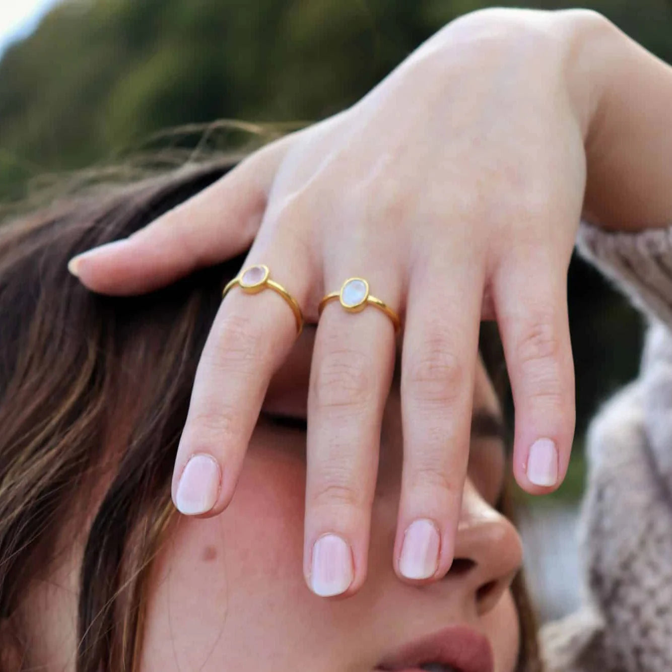 Empowerment ring månedsten 18K Forgyldt