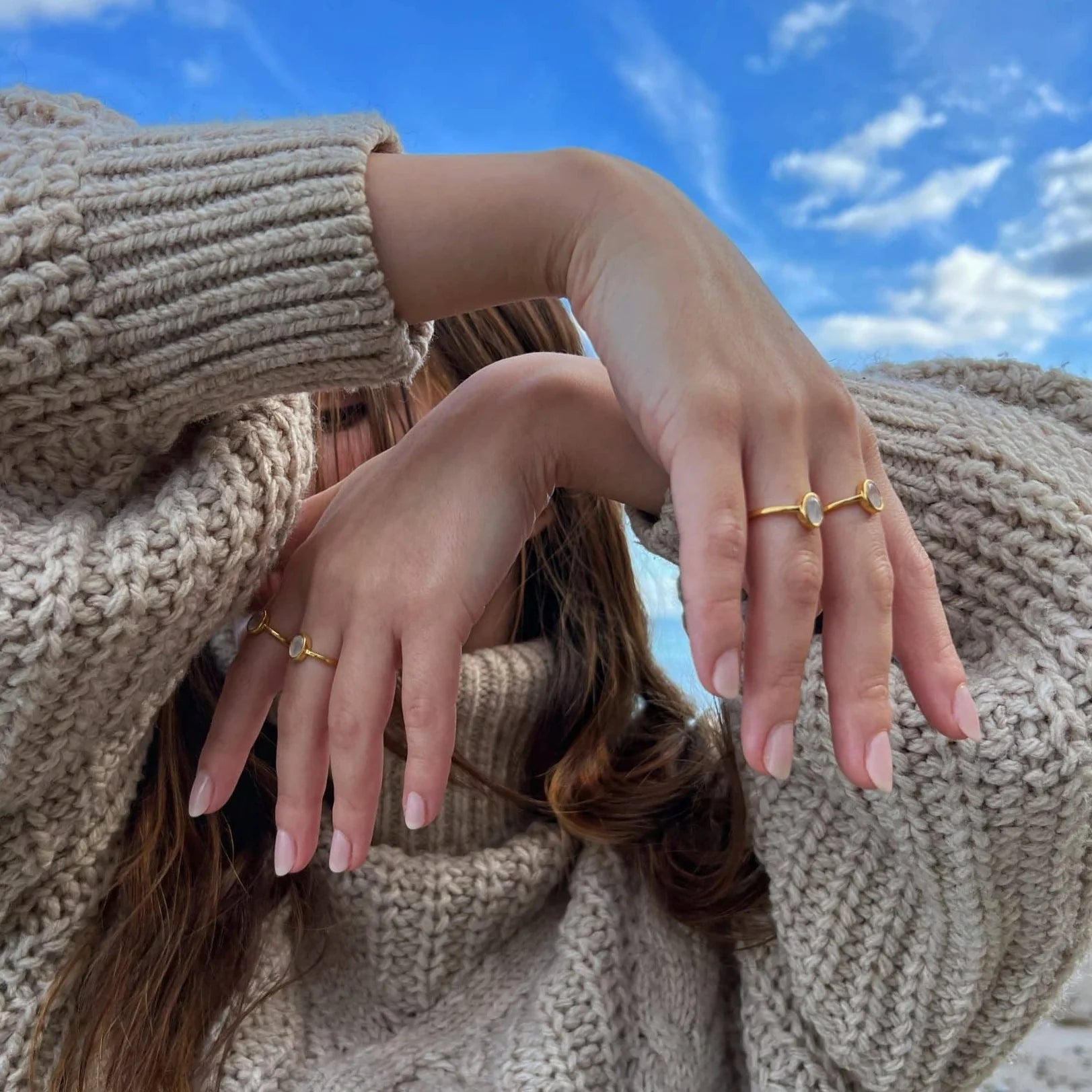 Empowerment ring månedsten 18K Forgyldt