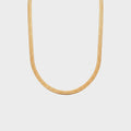 Flat Snake Halskæde Guld - 5mm vandfast