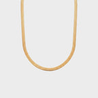 Flat Snake Halskæde Guld - 5mm vandfast