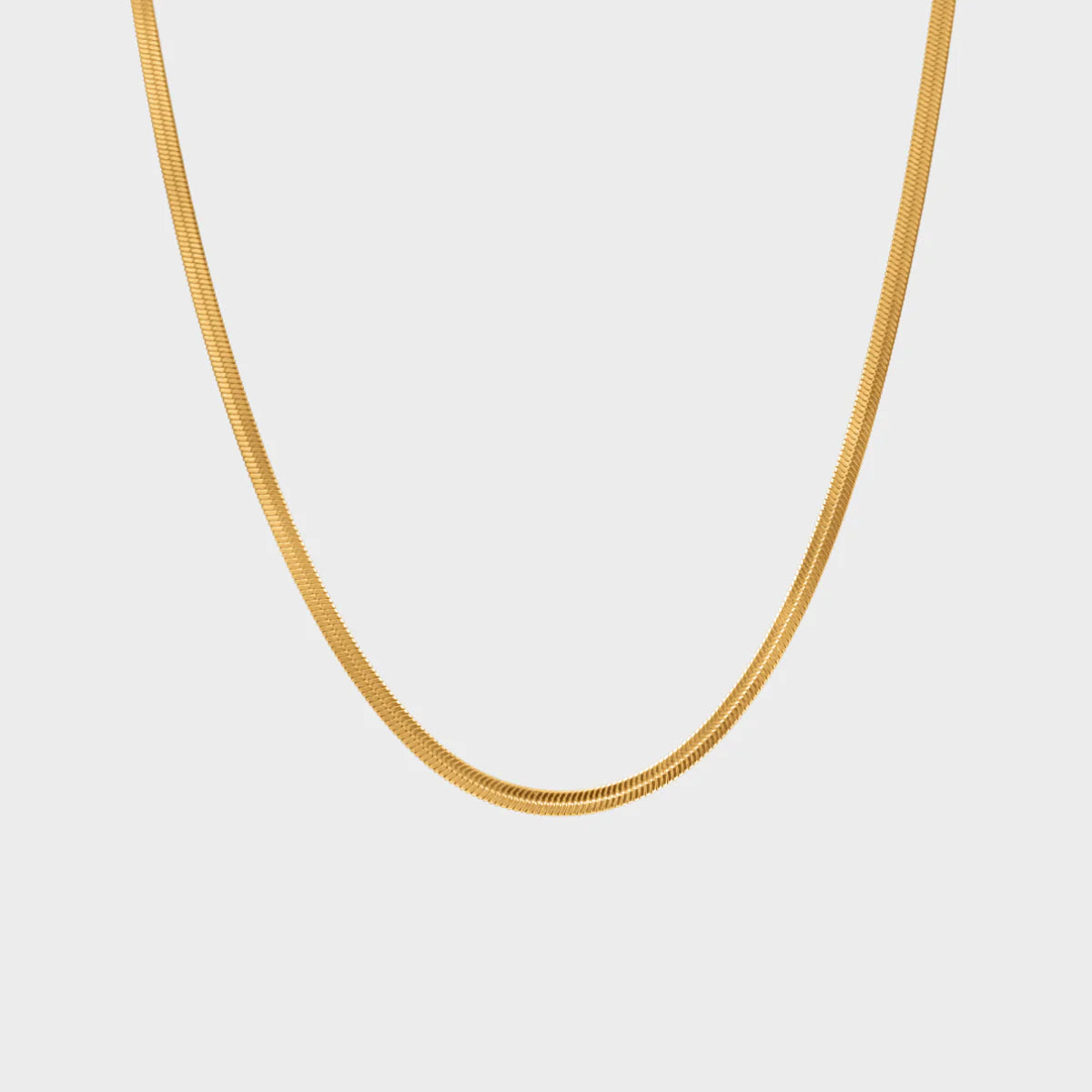 Flat Snake Halskæde Guld - 3mm vandfast
