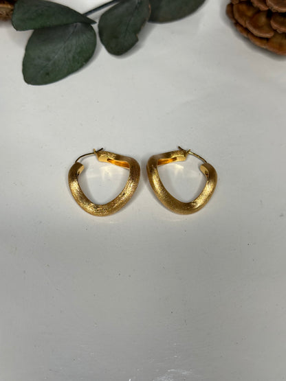 Matt Wavey Hoops 18k Forgyldt