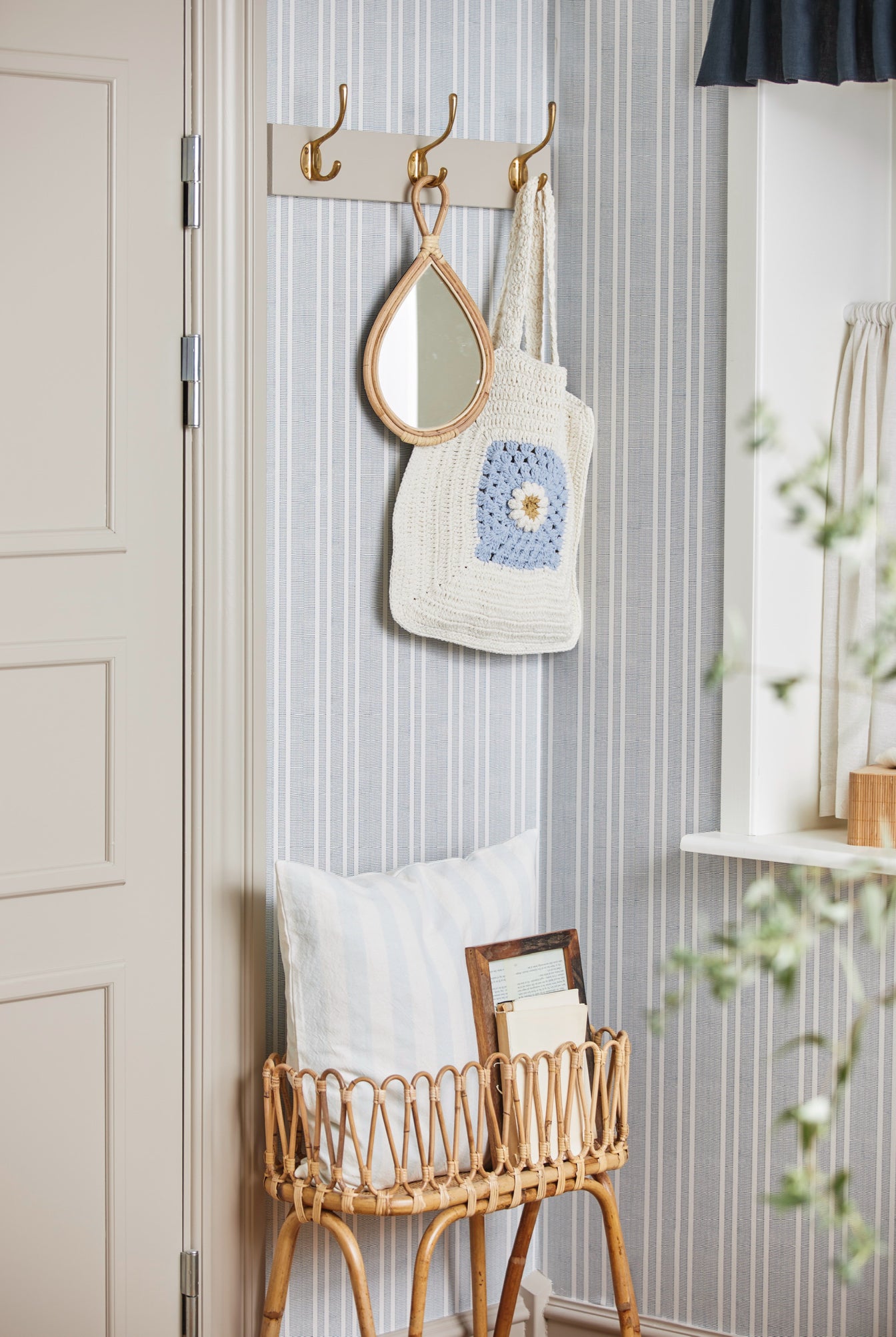 Håndspejl m/bambuskant