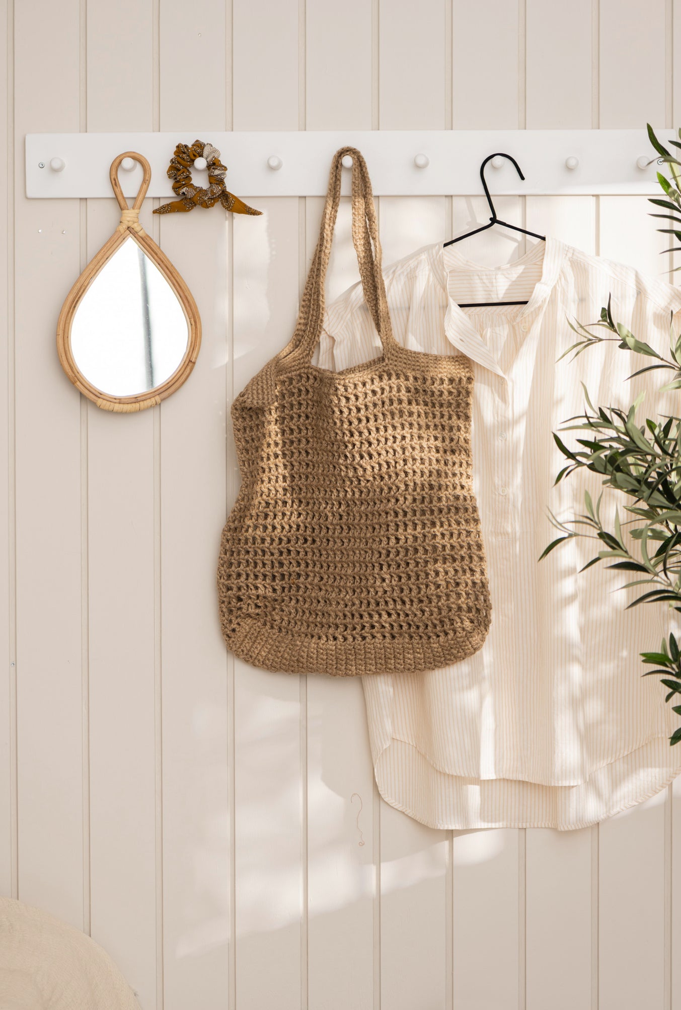 Håndspejl m/bambuskant