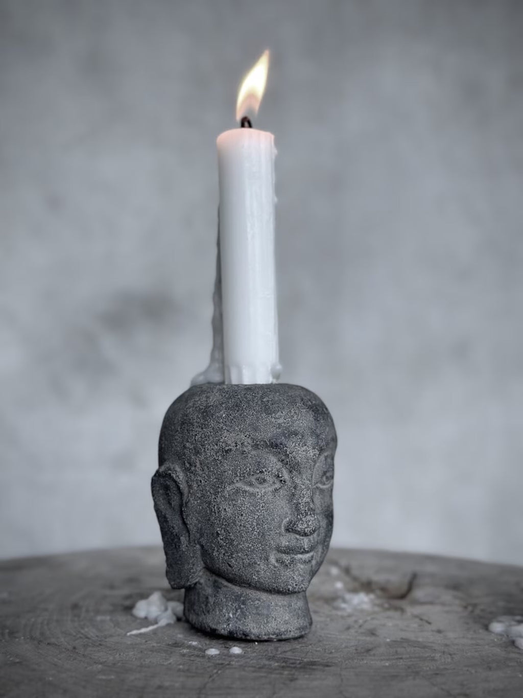 YONO set 3 buddha stone candle holders