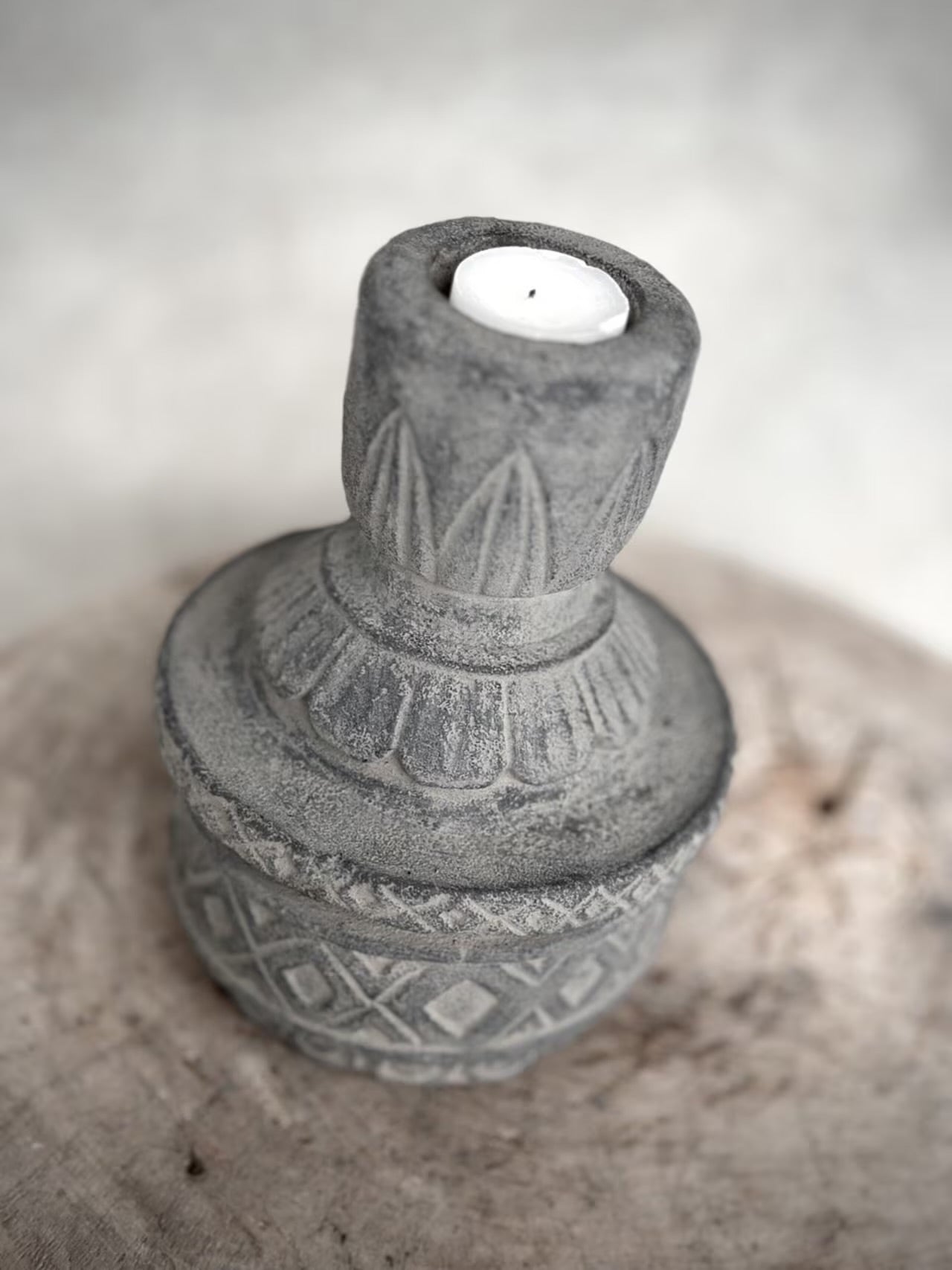 TAGO stone tealight candle holder