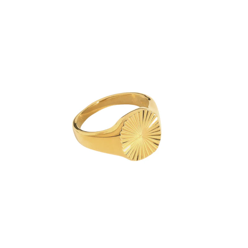 Sunlight Signet Ring 18k Forgyldt Vandfast