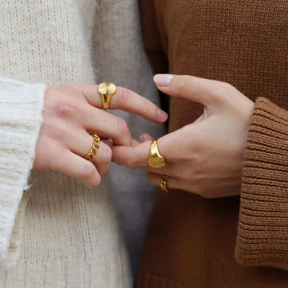 Sunlight Signet Ring 18k Forgyldt Vandfast