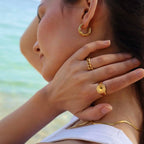 Sunlight Signet Ring 18k Forgyldt Vandfast