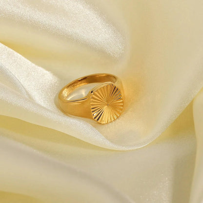 Sunlight Signet Ring 18k Forgyldt Vandfast