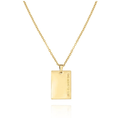 ‘Jeg Elsker Dig’ Halskæde 18k Forgyldt vandfast