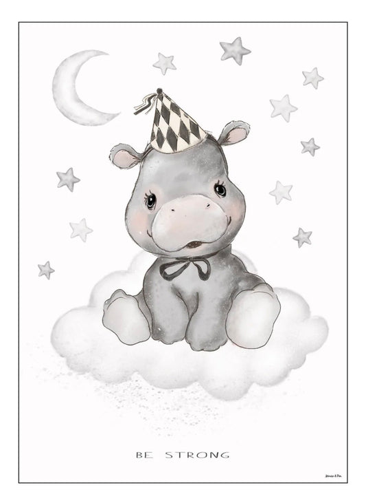 Be strong - Flodhest 50x70