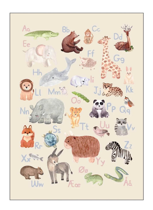 Dyrenes alfabet 50x70