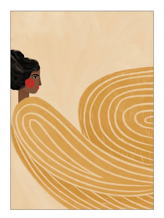 The woman with the yellow stripes 50x70