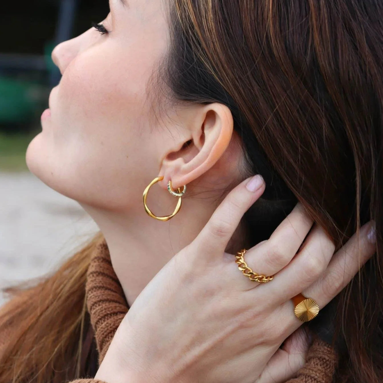 Lira Øreringe 18K Forgyldt