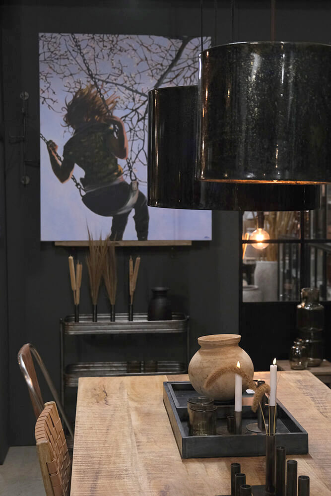 Dali lerkrukke med jernring - S