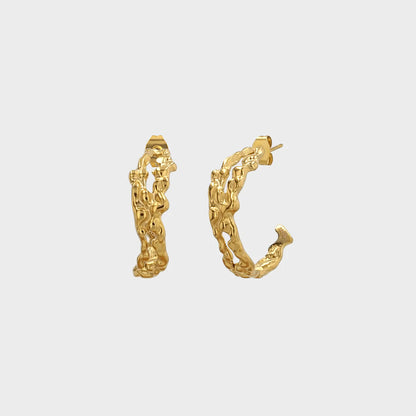 Mocca Øreringe Guld - Vandfaste