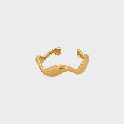 Wavy Ring Guld vandfast