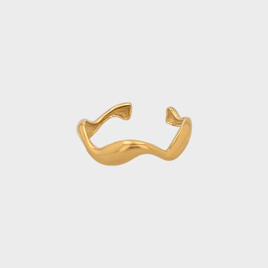 Wavy Ring Guld vandfast